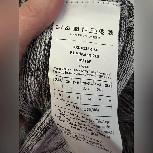 New MaxMara Leisure Biglia Marbled Navy Blue Knit Midi Dress Size Medium - Picture 7 of 10